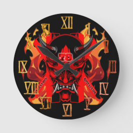 Horloge Ronde Wall Clock Evil Samurai 