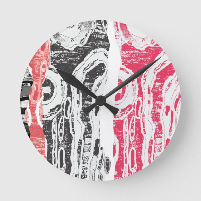 Horloge Ronde Wall Clock – Friction Lands Abstract Design (Recto)