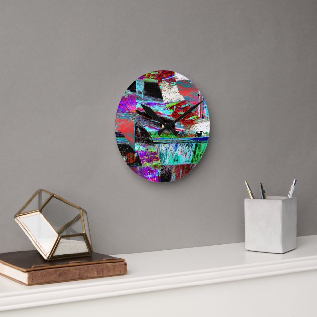 Horloge Ronde Wall Clock – Neon Pulse (Bureau)