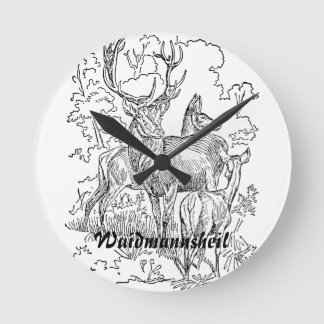 Horloge Ronde Wanduhr Waidmannsheil Hirschrudel