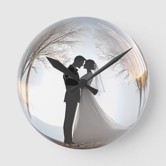 Horloge Ronde Wedding Theme Romantic  (Recto)