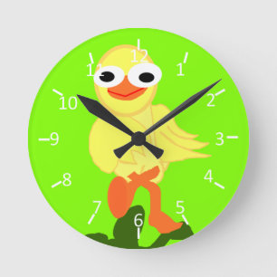 Horloge Ronde Whacky Bird Chartreuse