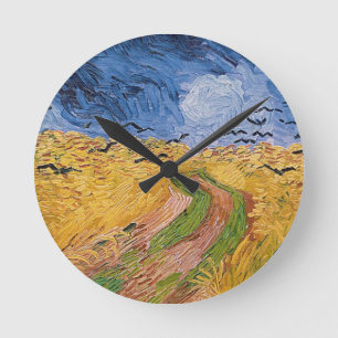 Horloge Ronde Wheatfield de Vincent van Gogh   avec des