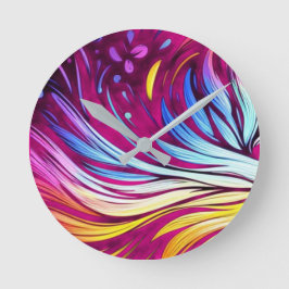 Horloge Ronde Whimsical Art on an 8" 