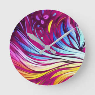 Horloge Ronde Whimsical Art on an 8" 