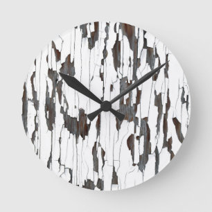 Horloge Ronde White Peeling Paint