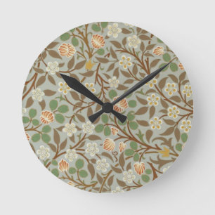 Horloge Ronde William Morris Clover Fleur botanique