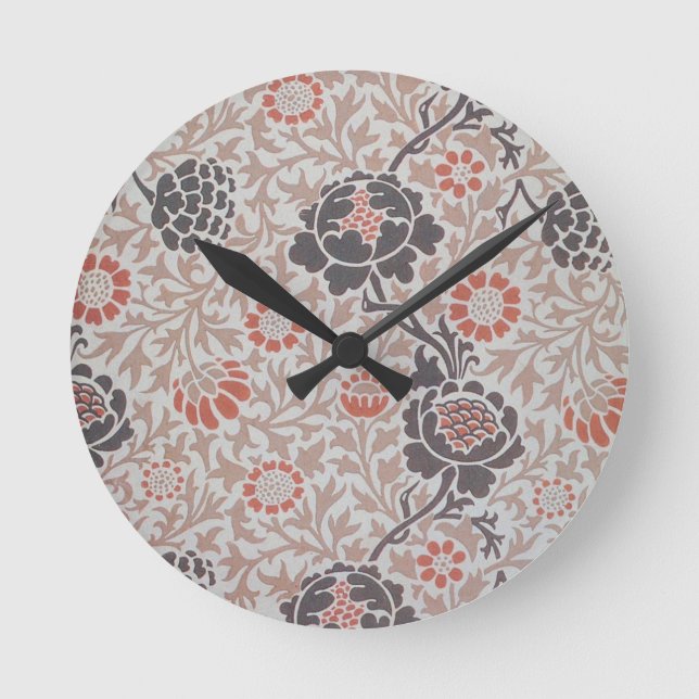 Horloge Ronde William Morris Grafton Botanic Art Design (Recto)