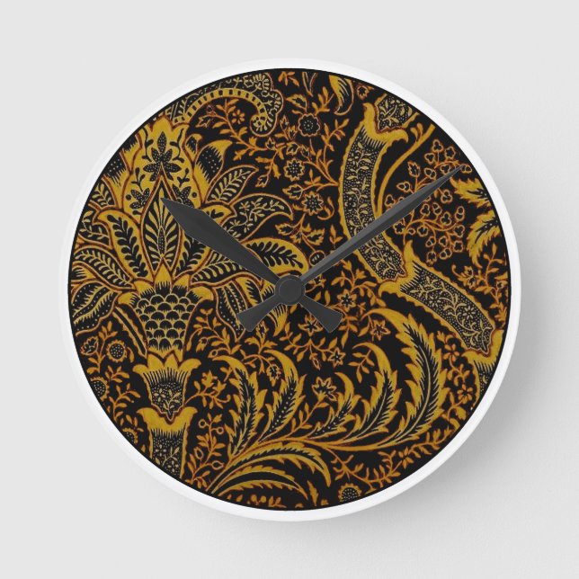 Horloge Ronde William Morris Inde Floral rouge (Recto)