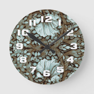 Horloge Ronde William Morris Pimpernel Vintage Floral