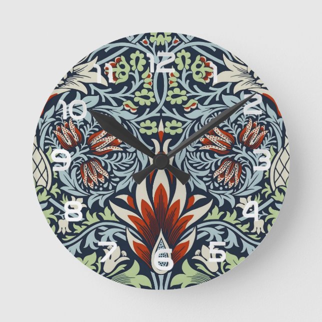 Horloge Ronde William Morris Snakeshead Floral Classique Botaniq (Recto)