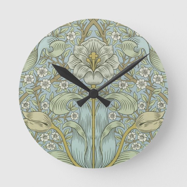 Horloge Ronde William Morris Spring Thicket : Floral antique (Recto)