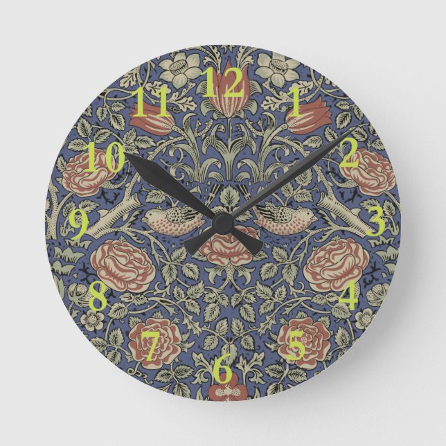 Horloge Ronde William Morris Tudor Fond d'écran Rose (Recto)