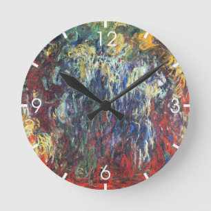 Horloge Ronde Willow pleuvoir à Giverny (par Claude Monet)