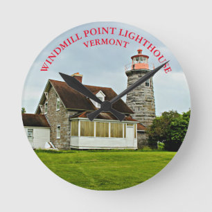 Horloge Ronde Windmill Point Lighthouse Vermont Round Wall Clock