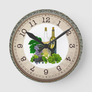 Horloge Ronde Wine Glasses and Bottles / Time for Wine