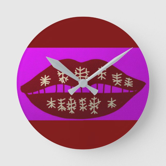Horloge Ronde Winter Holiday Smile (Recto)
