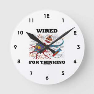 Horloge Ronde Wired For Thinking (Neuron Synapse)
