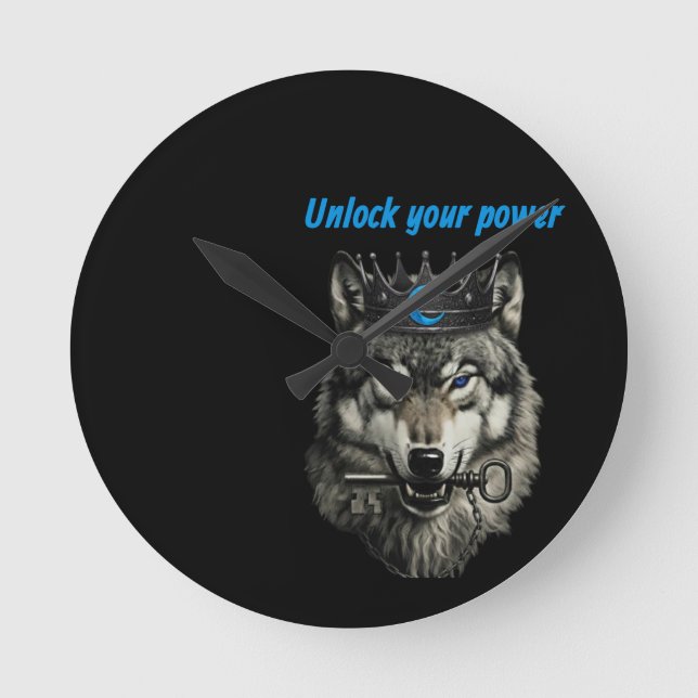 Horloge Ronde wolf king unlock your power (Recto)