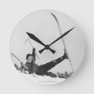 Horloge Ronde Woman Skier 2