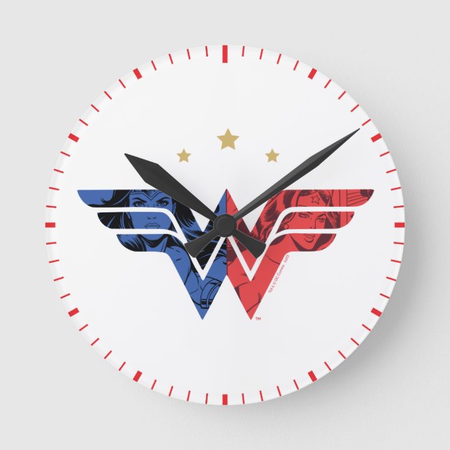 Horloge Ronde Wonder Woman Moderne & Retro Reic Comic Overlay Lo (Recto)