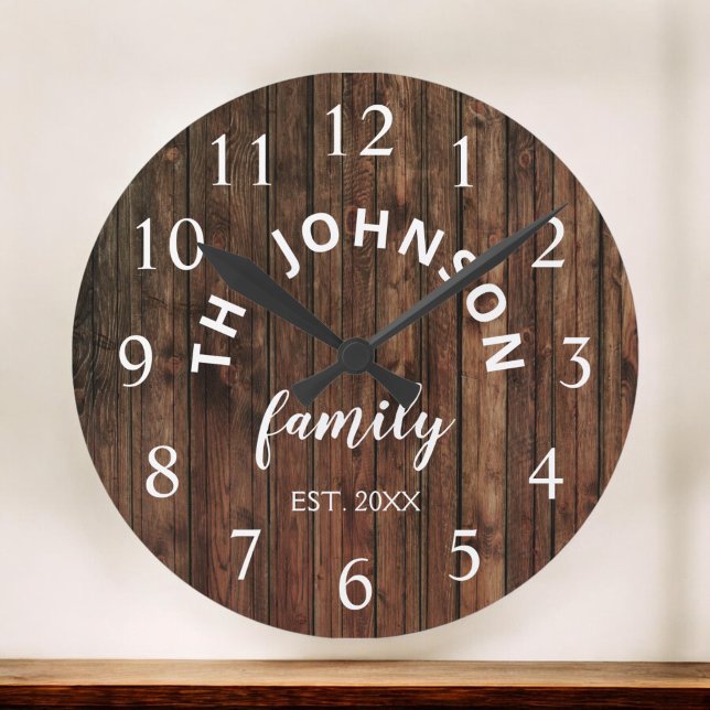 Horloge Ronde Wood Custom Family (Créateur téléchargé)