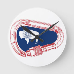 Horloge Ronde Wyoming Flag Climbing Carabiner