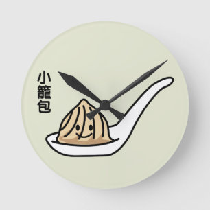 Horloge Ronde Xiaolongbao Soupe chinoise Dumpling Dim Sum Bun