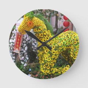Horloge Ronde Year of the Horse   春節馬 ... Chinese Flower Topiary