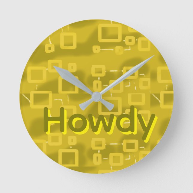 Horloge Ronde Yellow Geometric Wall Clock (Recto)