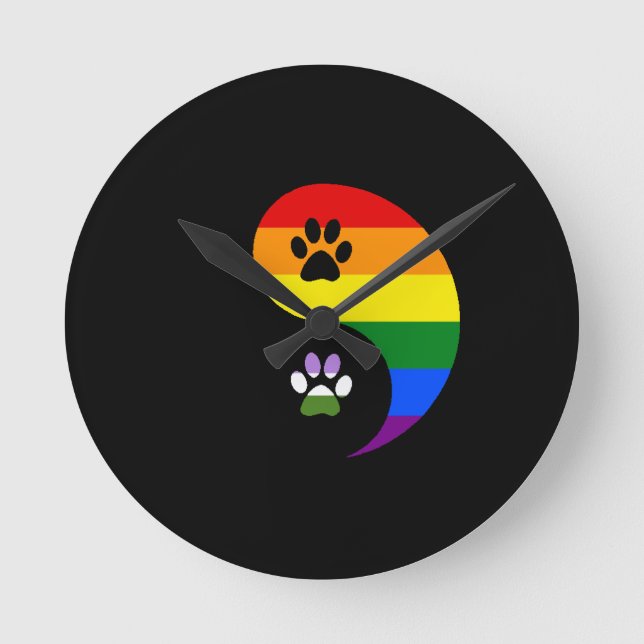 Horloge Ronde Yin Yang Genderqueer Wall Clock (Recto)