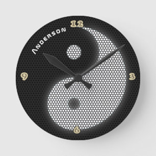 Horloge Ronde YIN YANG Neon Style Lumière Mur personnalisé