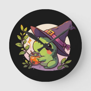 Horloge Ronde Yoga de hamster kawaii automne