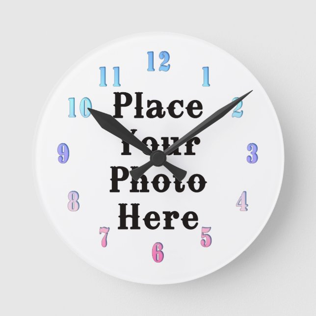 Horloge Ronde Your Photo Here Wall Clock (Recto)