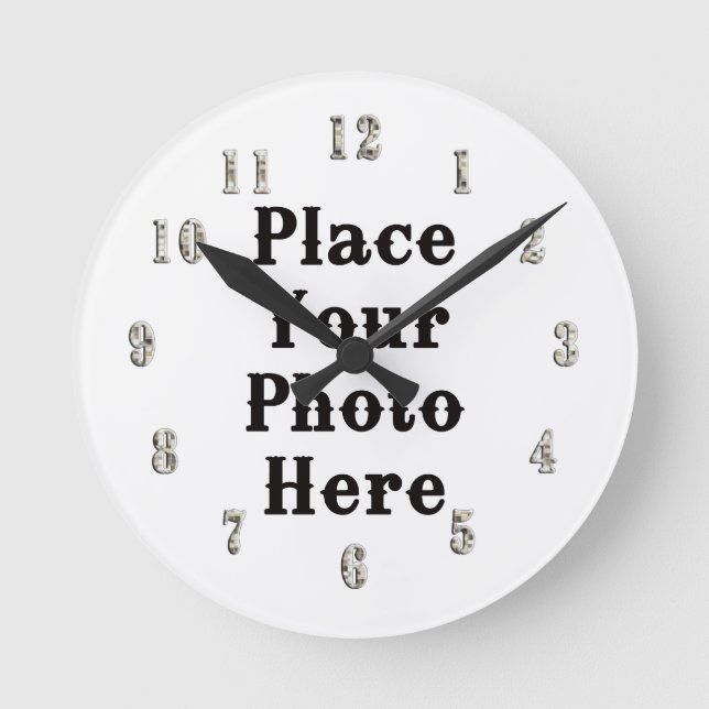 Horloge Ronde Your Photo Here Wall Clock (Recto)