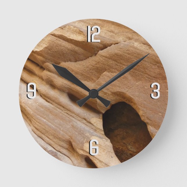 Horloge Ronde Zion Canyon Mur I Abstrait Nature Photographie (Recto)