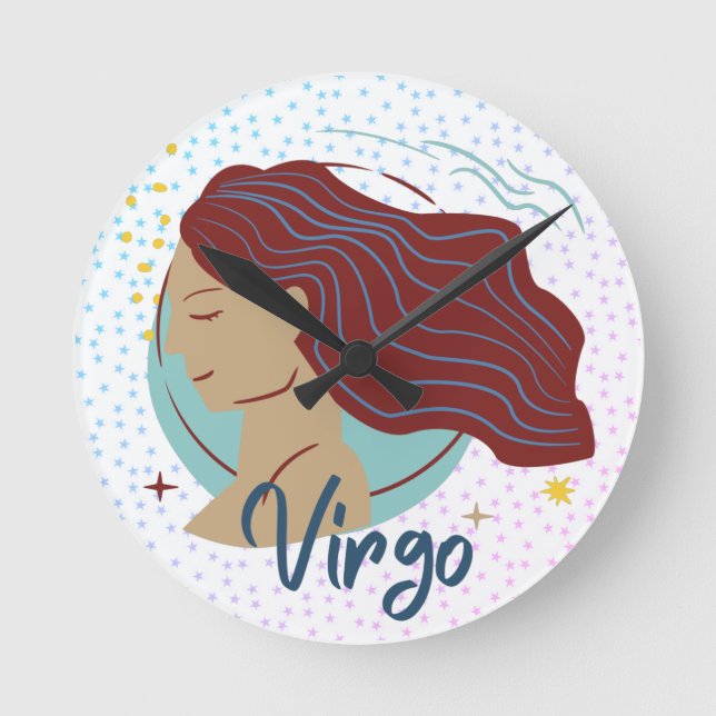 Horloge Ronde Zodiac, Femme Virgo moderne  (Recto)