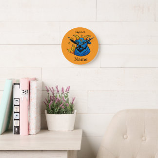 Horloge Ronde Zodiaque Mystique Capricorne Bouc de Mer Astrologi