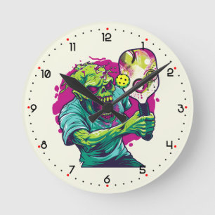 Horloge Ronde Zombie Pickleball