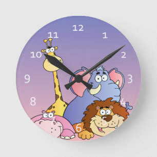 Horloge Ronde Zoo de Cute