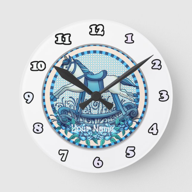 Horloge Rose bleue Rocse Horse (Recto)