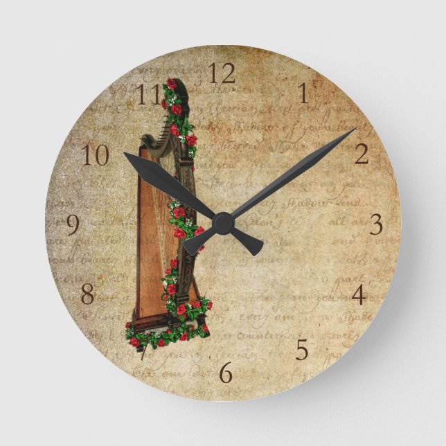 Horloge rose d'harpe d'Irlandais (Recto)