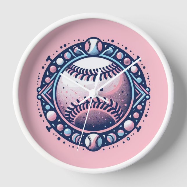 Horloge rose du softball ou du baseball (Recto)