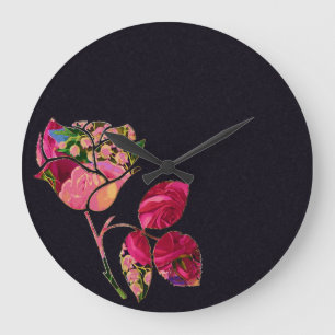 Horloge rose florale