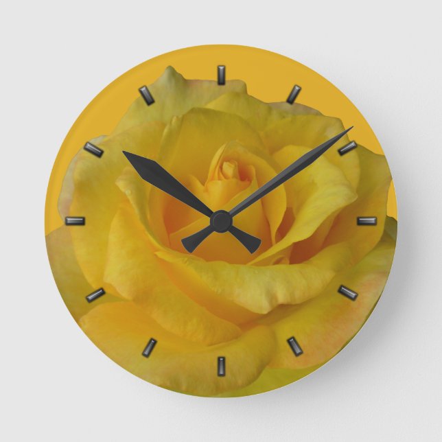 Horloge rose Rose jaune Fleur Mur Horloge Rose Cad (Recto)