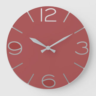 Horloge rouge à gros chiffre große wanduhr