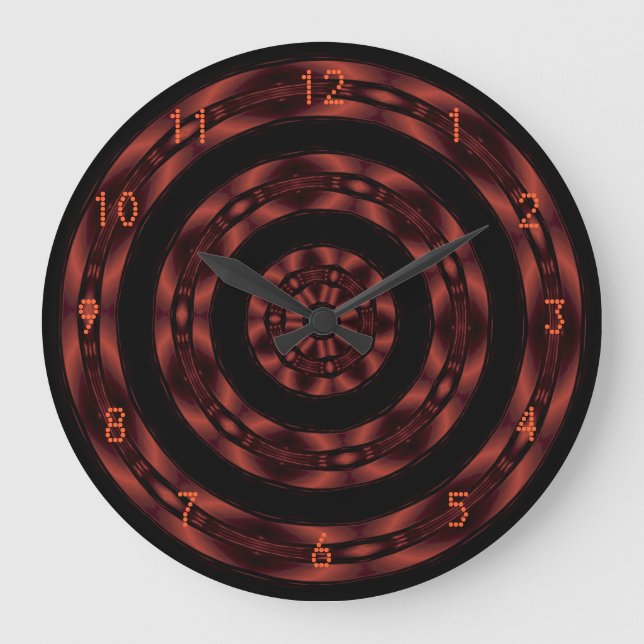 Horloge rouge Chrome Spirale Mur (Recto)