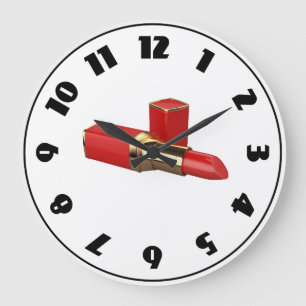 Horloge rouge de rouge à lèvres