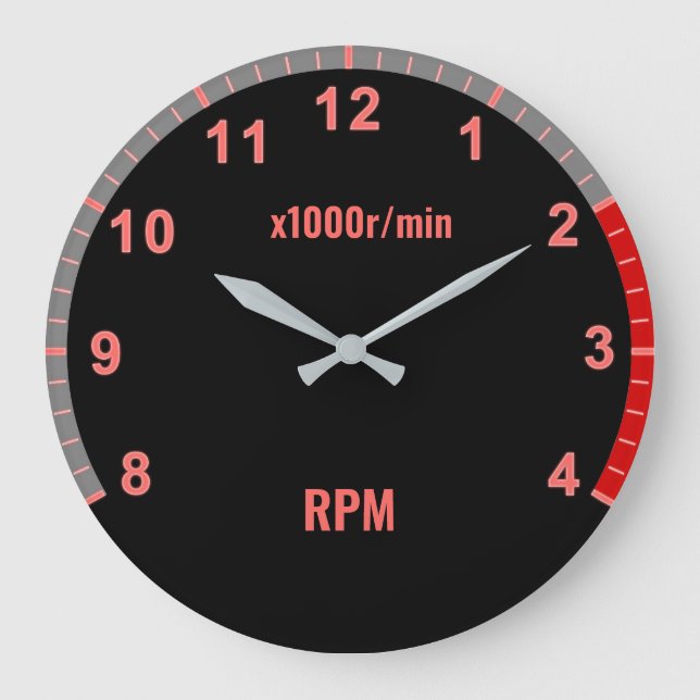 Horloge rouge du tachomètre pour garage mécanique  (Recto)