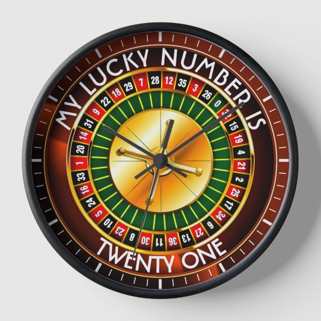 Horloge Roulette Casino Avec Votre Chance Numéro Roue (Recto)
